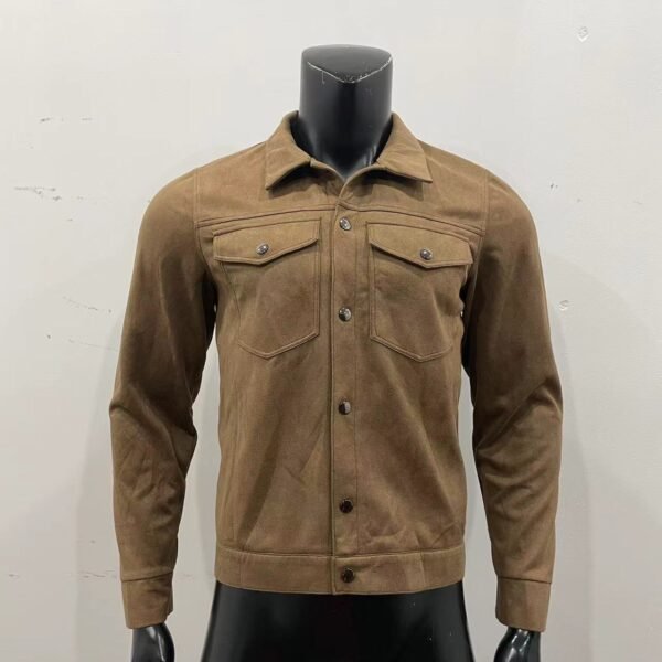 Men's Fashionable Suede American Retro Coat - Image 3