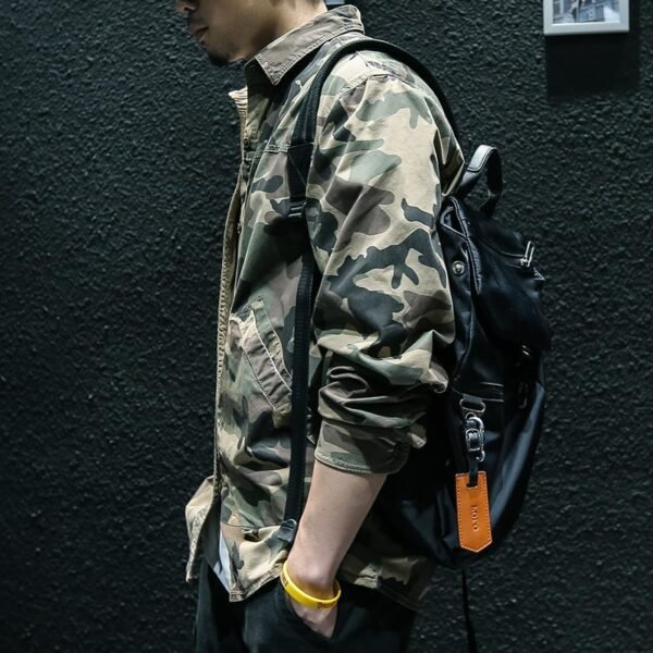 Camouflage Long Sleeve Tooling Shirt Jacket Men - Image 3