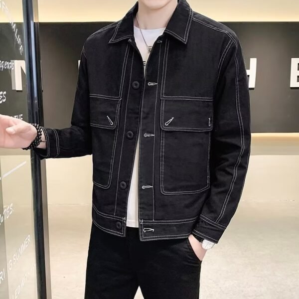 Workwear Loose Trendy Denim Men's Jacket - Image 4