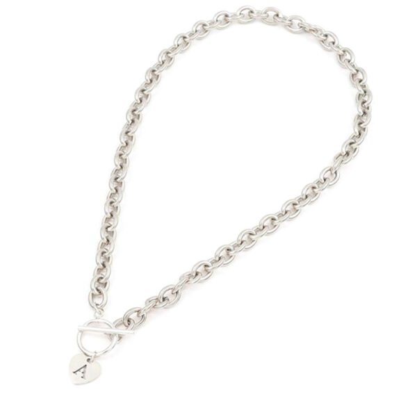 Letter Necklace Stainless Steel Heart Pendant - Image 7