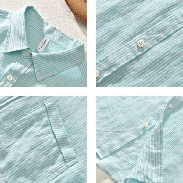 Thin Striped Simple Shirt Comfortable - Image 3