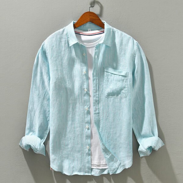 Thin Striped Simple Shirt Comfortable - Image 2