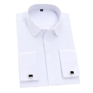 Men's Long Sleeve Non-ironing Slim Fit White Shirt - Image 5