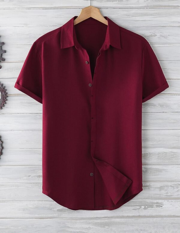 Men's Short Sleeve Loose Solid Color Shirt - Image 8