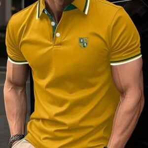 Men's Printed Color Short-sleeved Lapel Shirt - Image 8