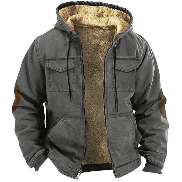 Fleece-lined Thick Ethnic Style Double-pocket Double-layer Thick Velvet Cotton-padded Jacket - Image 2