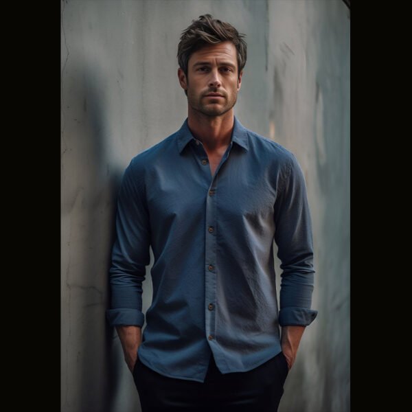 Pure Color Men's Medieval Retro Cotton And Linen Lapel Shirt - Image 10