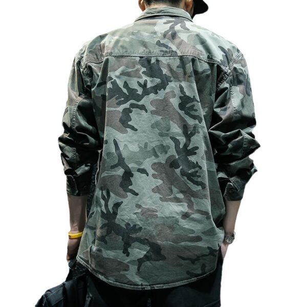 Camouflage Long Sleeve Tooling Shirt Jacket Men - Image 5
