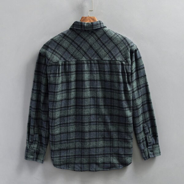 Men's Retro Plaid Long Sleeve Casual Shirt - Image 2