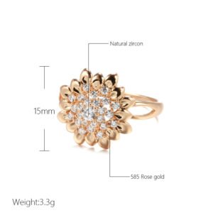 SUNFLOWER Ring With Zircon Sunflower - Image 4