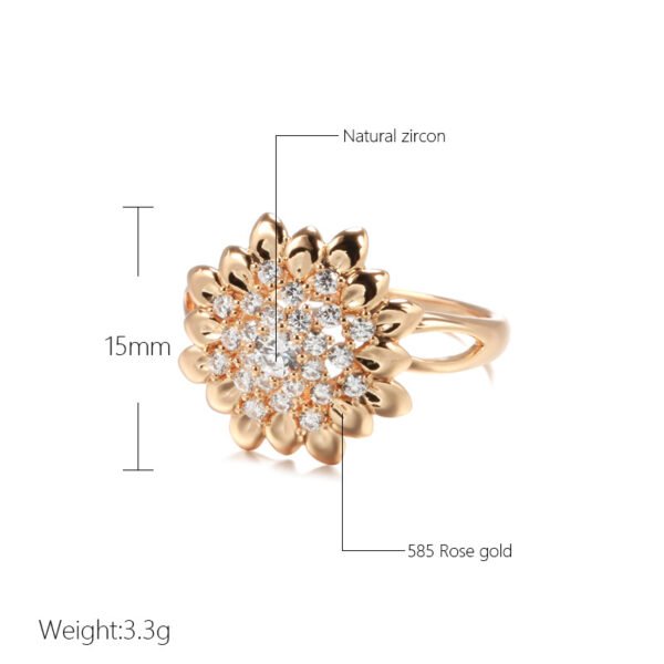 SUNFLOWER Ring With Zircon Sunflower - Image 4
