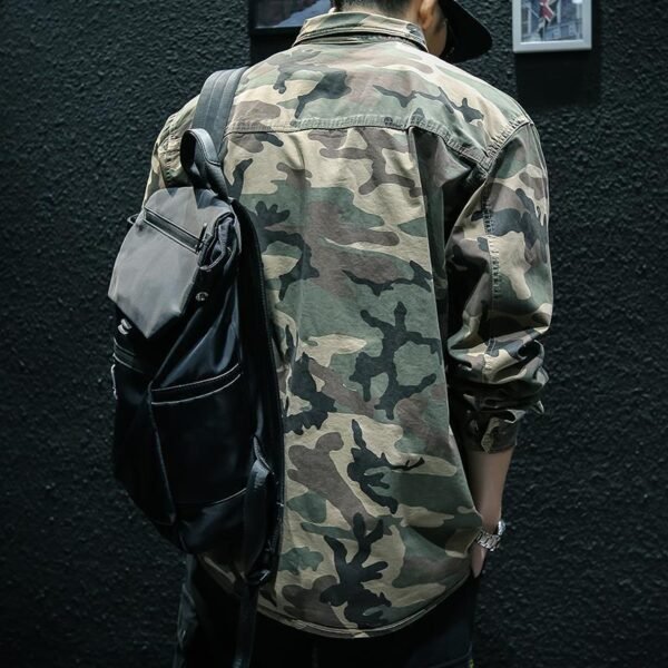 Camouflage Long Sleeve Tooling Shirt Jacket Men - Image 2