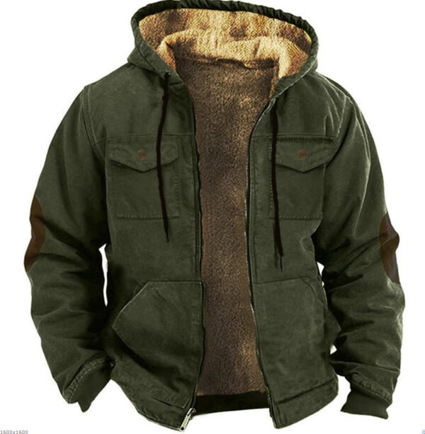 Fleece-lined Thick Ethnic Style Double-pocket Double-layer Thick Velvet Cotton-padded Jacket - Image 6