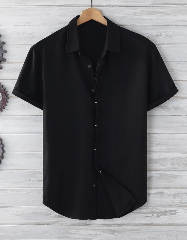 Men's Short Sleeve Loose Solid Color Shirt - Image 6