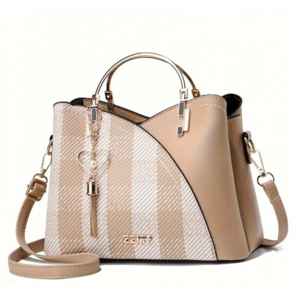 Women's Contrast Color Large Capacity Handbag - Image 3