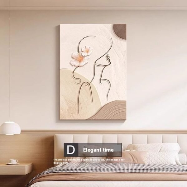 Decorative Painting Cream Style Abstract Line Character Mural - Image 5