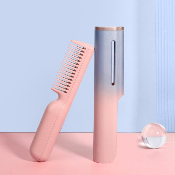 Wireless Charging Straight Hair USB Negative Ion Heating Comb - Image 5