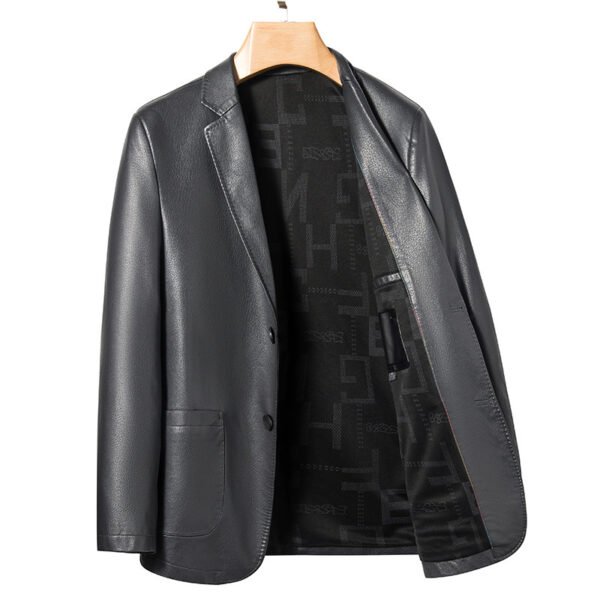 Spring Business Casual Men's Leather Coat - Image 3