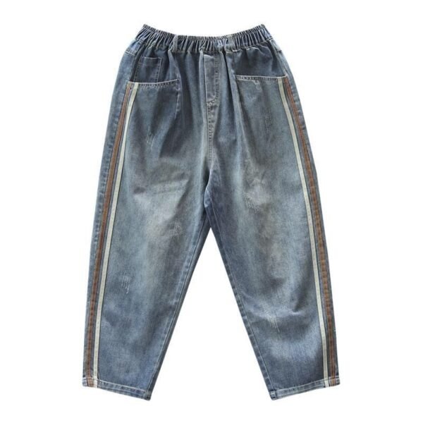 Artsy Side Striped Patchwork Jeans - Image 2