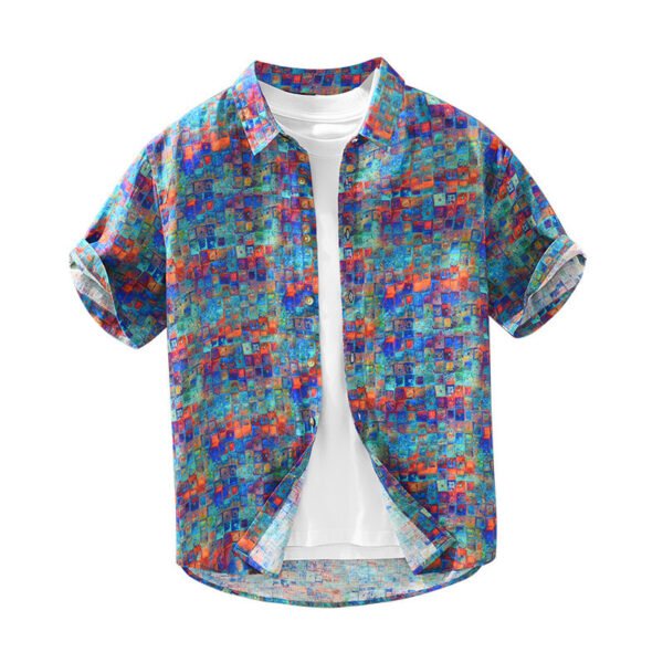 New Casual Printed Men's Short Sleeve Shirt - Image 5