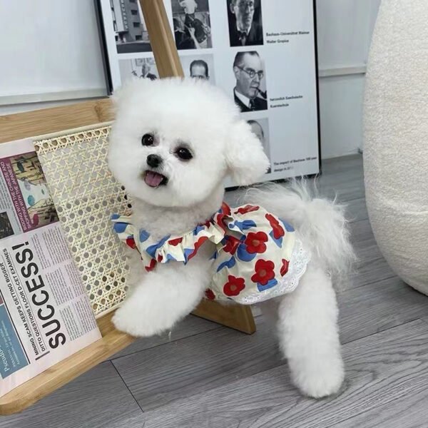 Dog Cat Floral Dress Pet Clothes - Image 4