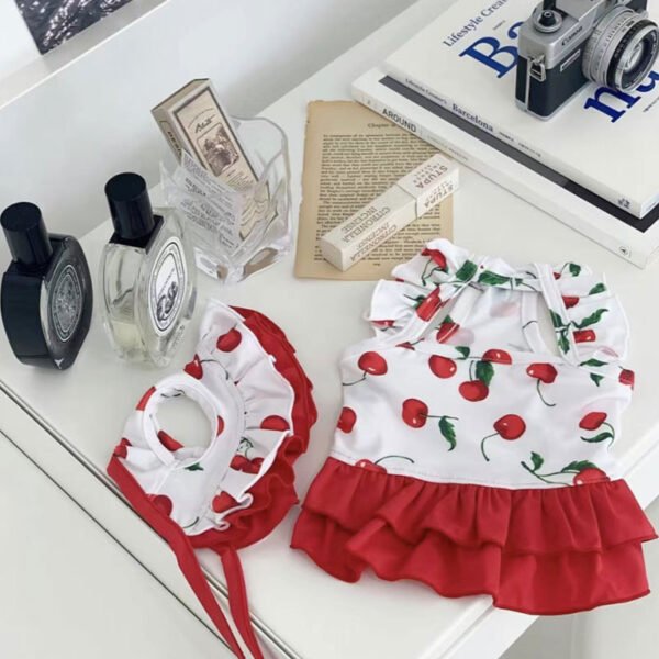 New Puppy Cute Cherry Swimsuit Dress - Image 9