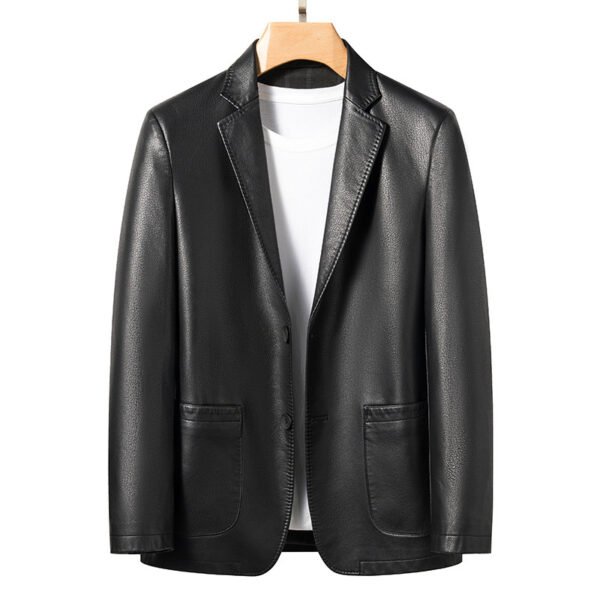 Spring Business Casual Men's Leather Coat - Image 6