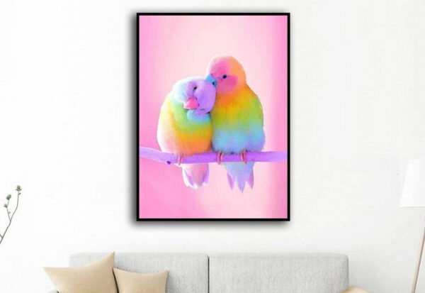 Rubik's Cube Round Diamond Parrot Diamond Painting Living Room Bedroom Brick Hot Decorative Painting - Image 3