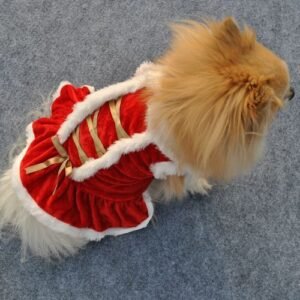 Pet Clothing New Year And Christmas Classic Red Skirt - Image 2