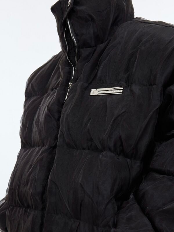 Niche Pleated Texture Thicken Cotton Clothes Coat Men - Image 5