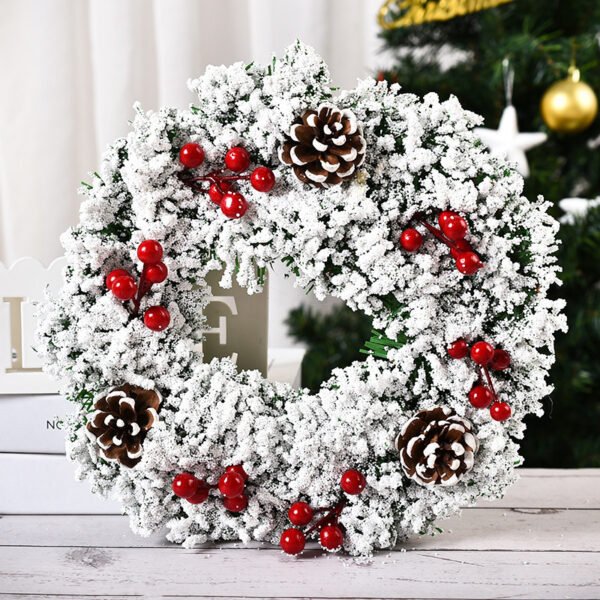 Handmade Simulation Of Christmas Wreath Hanging On The Door - Image 5