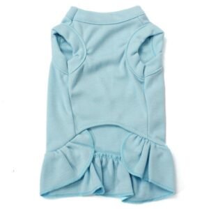 Solid Color Cotton Ruffle Dress Pet Clothes - Image 2