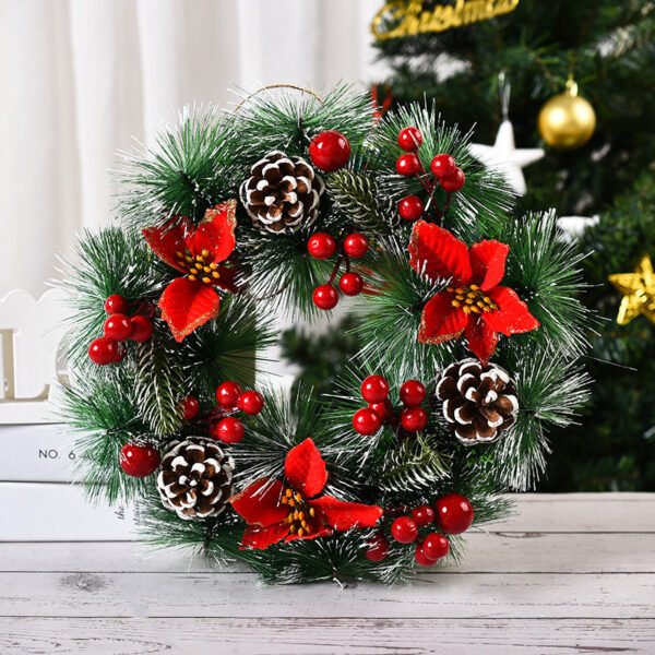 Handmade Simulation Of Christmas Wreath Hanging On The Door - Image 6