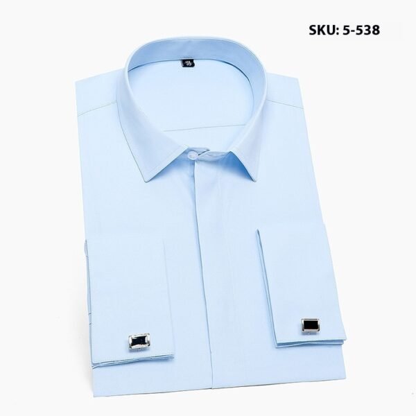 Men's Long Sleeve Non-ironing Slim Fit White Shirt - Image 6