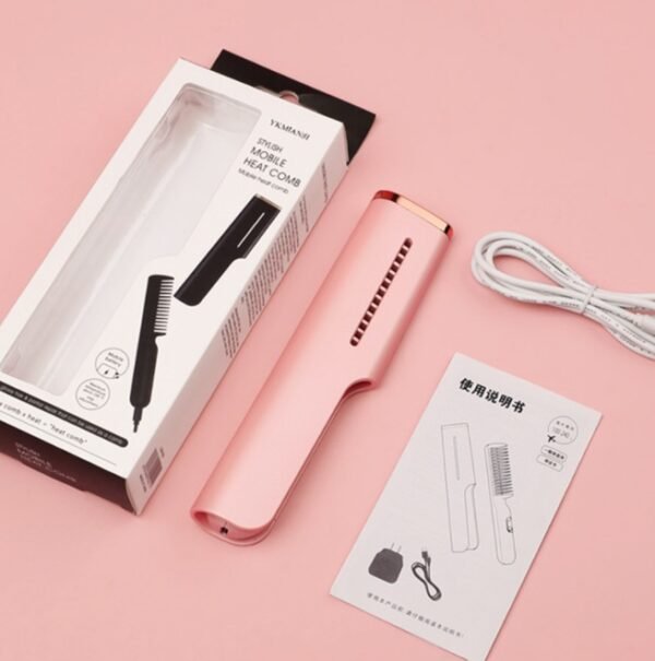 Wireless Charging Straight Hair USB Negative Ion Heating Comb - Image 9