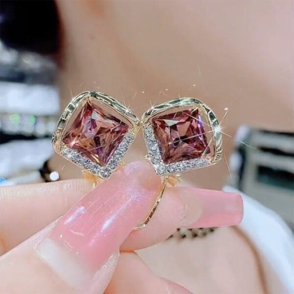 Design Geometric Square Earrings Elegant Women - Image 2
