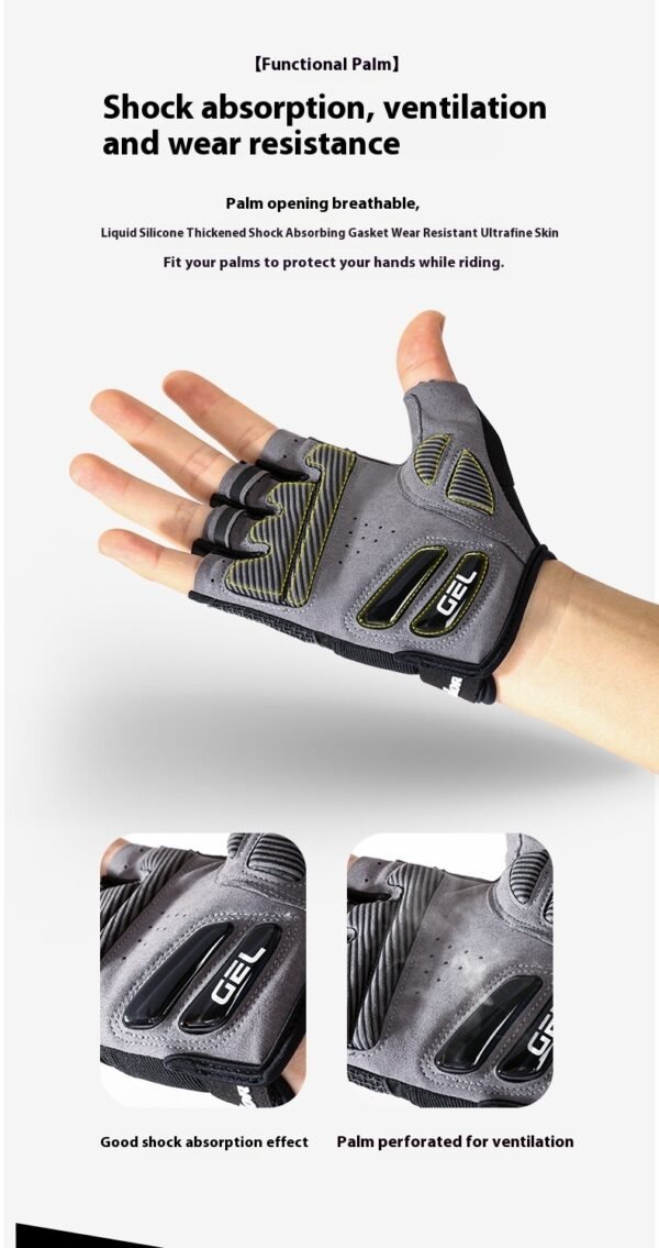 Riding Liquid Silicone Shockproof Breathable Sports Bicycle Fitness Gloves - Image 9