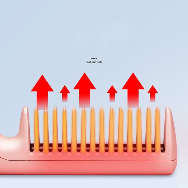 Wireless Charging Straight Hair USB Negative Ion Heating Comb - Image 4