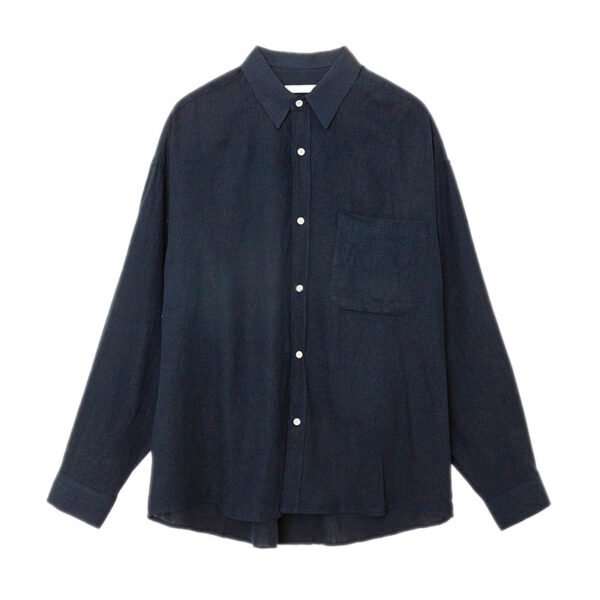 Solid Color Long Sleeve Linen Shirt Youth Shirt Coat - Image 5