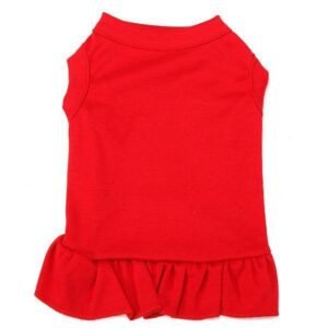 Solid Color Cotton Ruffle Dress Pet Clothes - Image 6