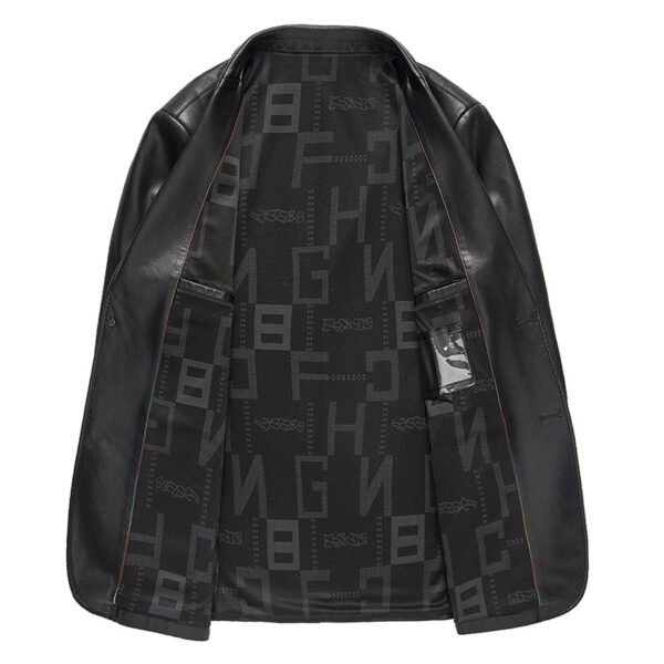 Spring Business Casual Men's Leather Coat - Image 5